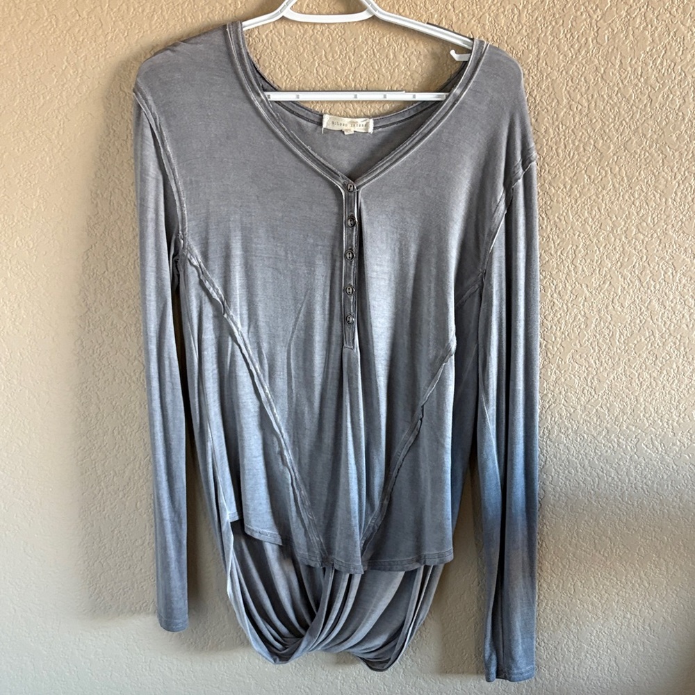 Gilded Intent Gray Long Sleeve Women's Top